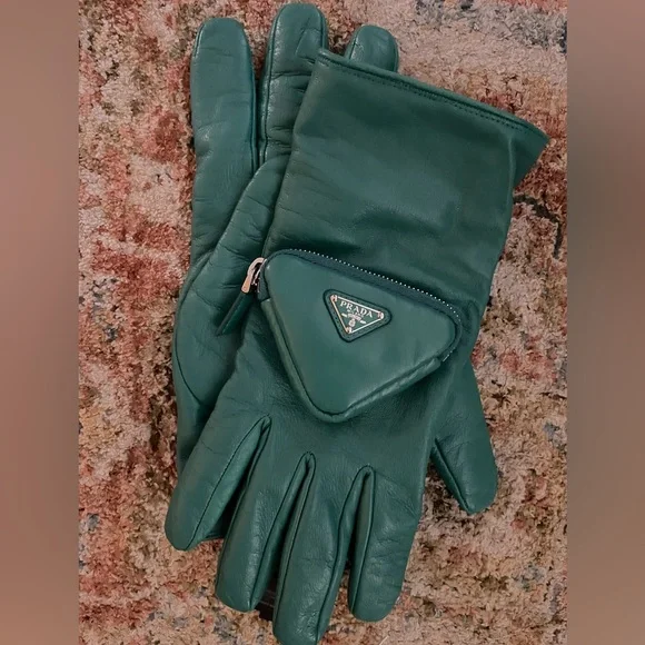 小物 prada ... archive leather belt gloves Prada Nylon And Leather Gloves | italist